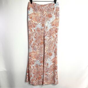 Lord & Taylor Design Lab Orange Blue White Flare Pants Medium Retro